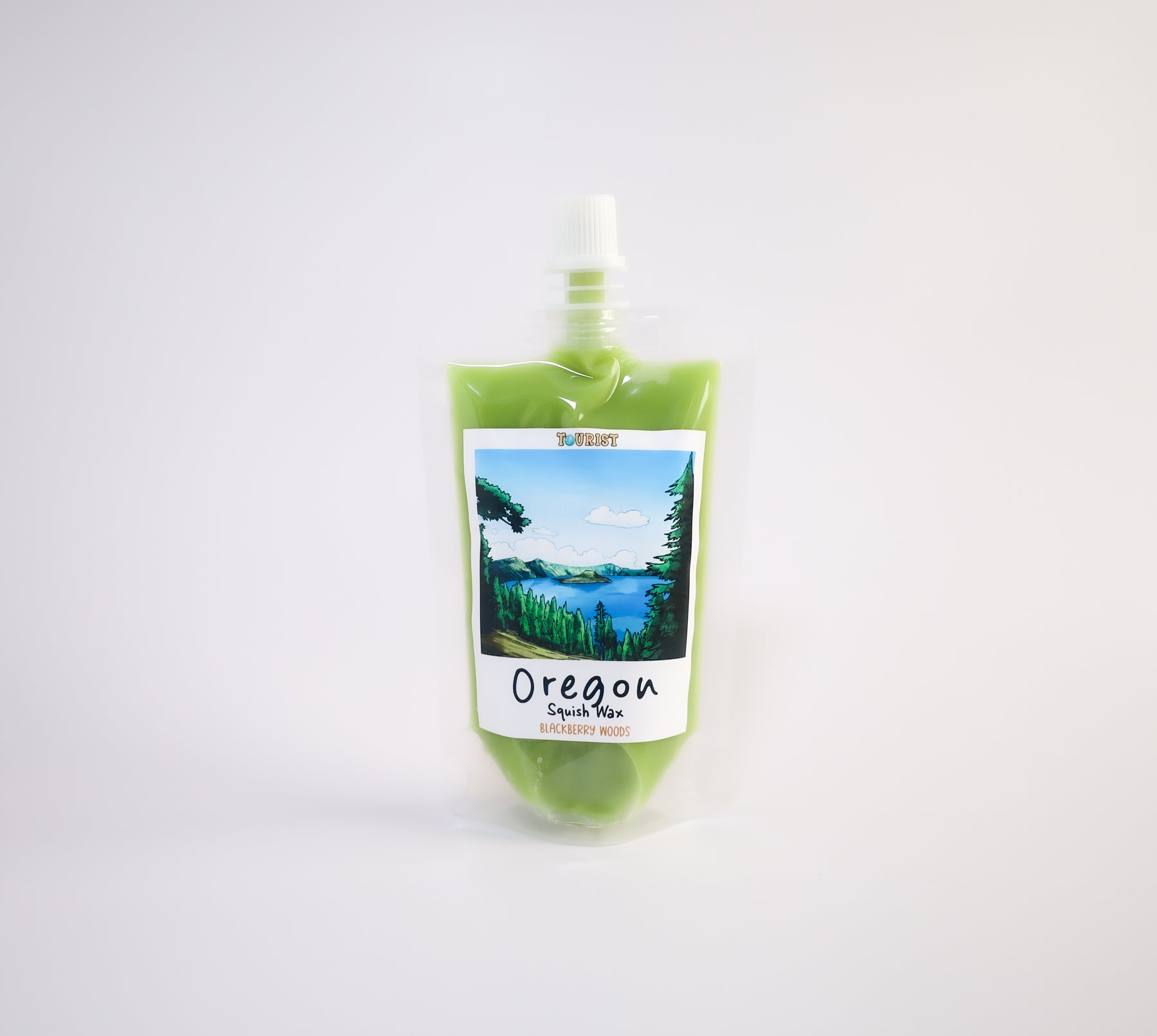 Squish Wax Pouch with a Oregon scenic label on a white background