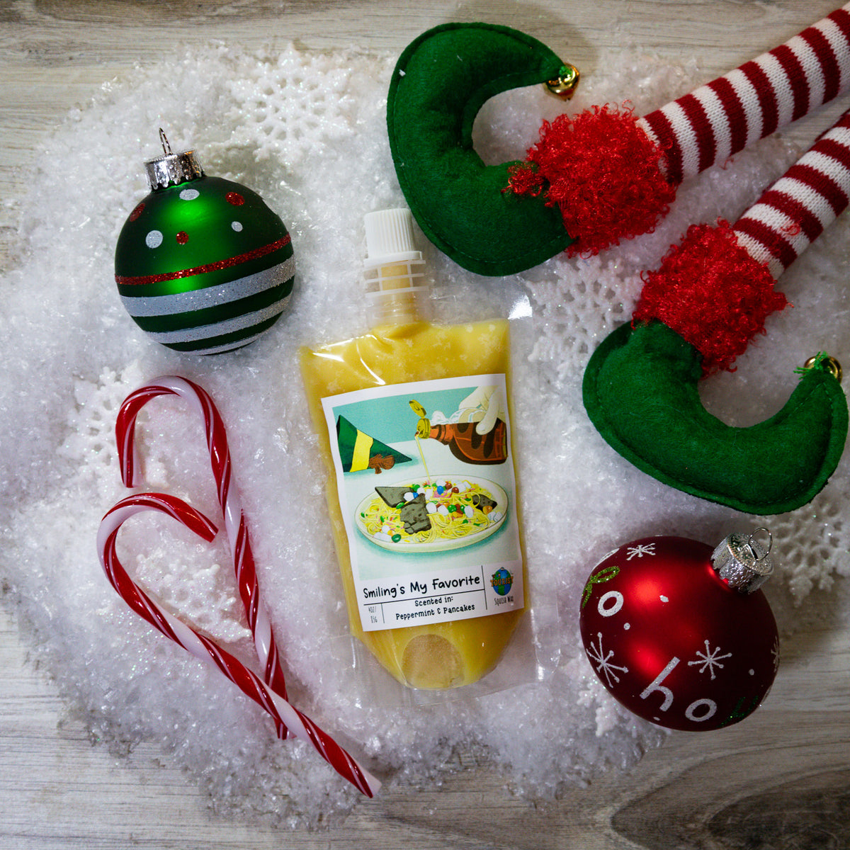 Smiling’s My Favorite Elf Squeezable Wax Melt | Peppermint & Vanilla Holiday Scent