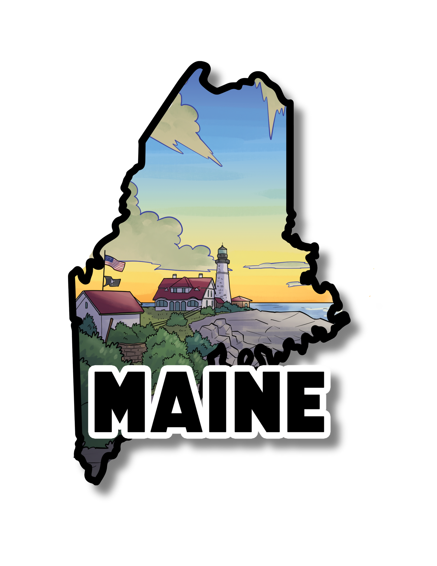 Maine State Sticker