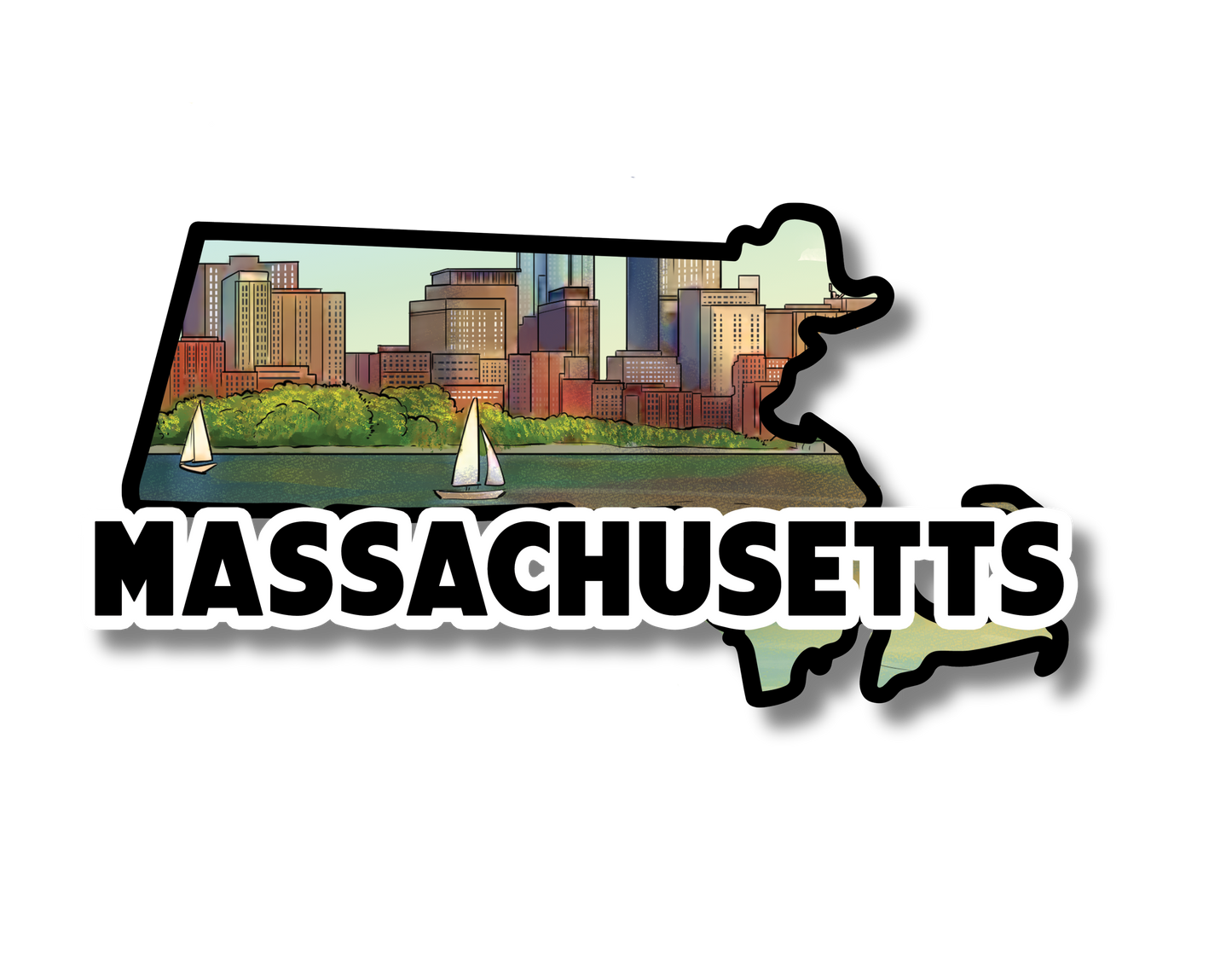 Massachusetts State Sticker